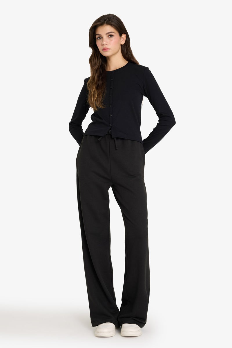 ديفاكتو بنطلون سويت بانتس بيزك سادة قصة مستقيمة - Image 2